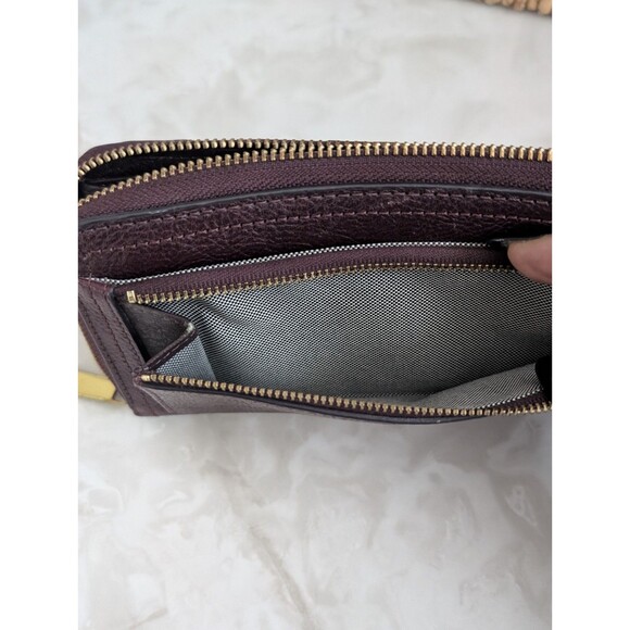 Fossil Wallet Logan RFID Zip Around Leather Chevron Multicolor Boho Western - Picture 16 of 16